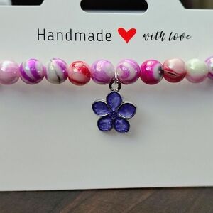 Handmade Purple and Pink Beaded Bracelet